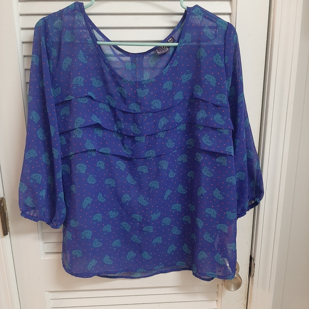 Hello Kitty Sheer Blouse Junior Size XXL